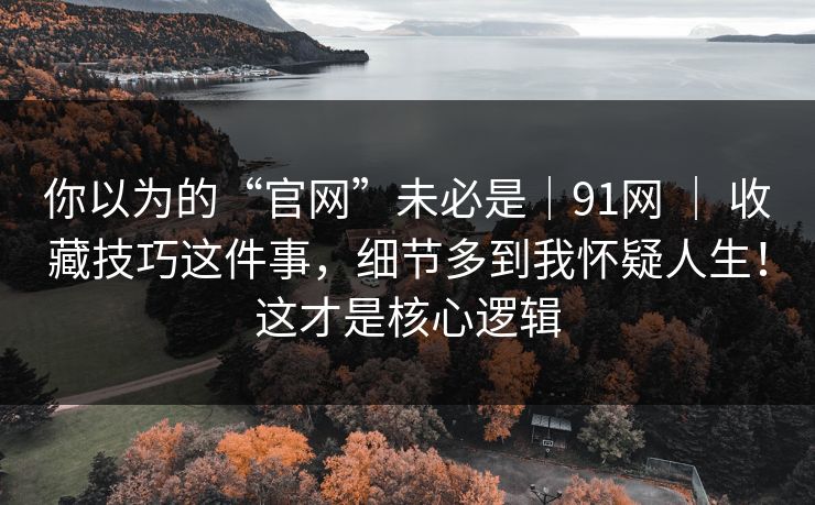 你以为的“官网”未必是｜91网 ｜ 收藏技巧这件事，细节多到我怀疑人生！这才是核心逻辑