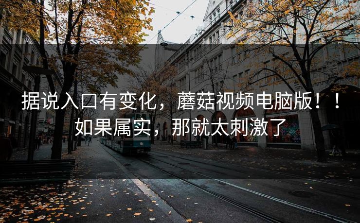 据说入口有变化，蘑菇视频电脑版！！如果属实，那就太刺激了