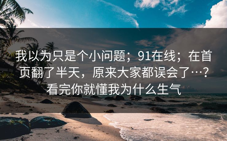 我以为只是个小问题；91在线；在首页翻了半天，原来大家都误会了…？看完你就懂我为什么生气